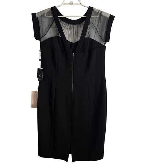 Adrianna Pappell women’s Illusion crepe Sheath Dress NWT size 16 black - Picture 4 of 14
